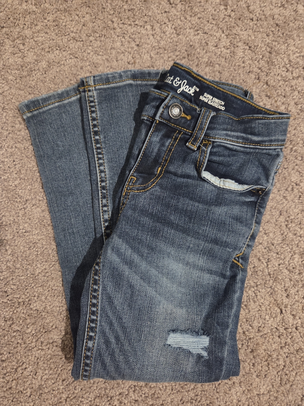 Cat & Jack Boys Blue Jeans with Light Distressing